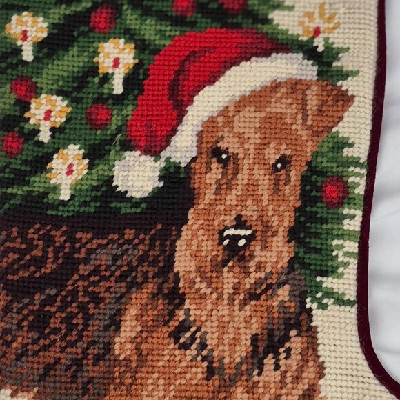 Dog Needlepoint Christmas Stocking - Picture 6 of 16